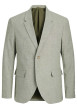 Thumbnail Veste blazer de costume en coton et lin mélangé olive uni avec une coupe slim
