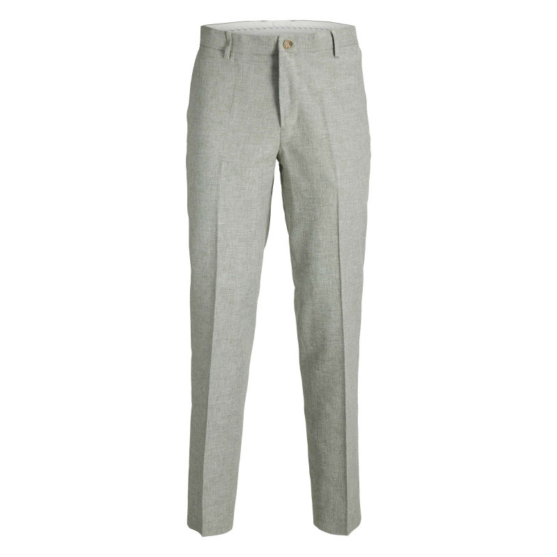 Premium By Jack & Jones - Pantalon De Costume En Coton Et Lin Mélangé Olive Uni Avec Une Coupe Slim - Vert