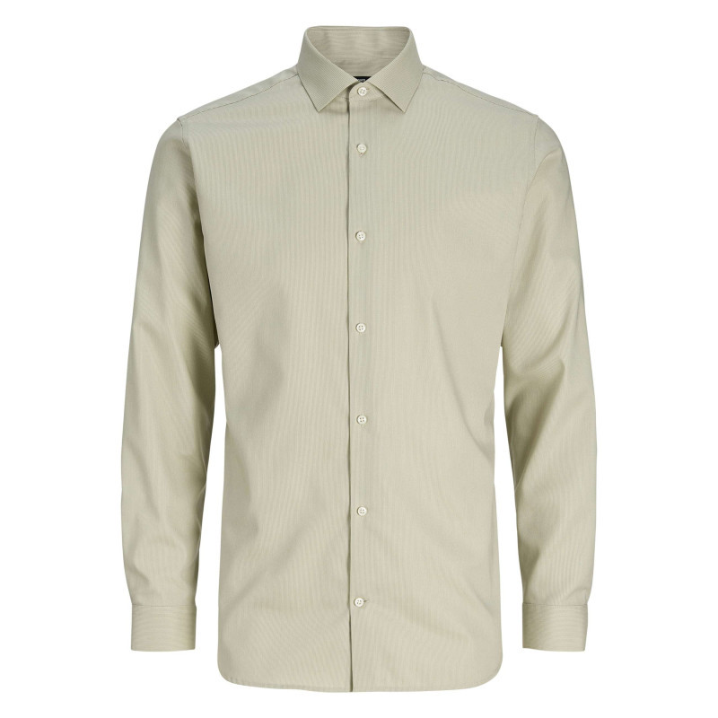 Premium By Jack & Jones - Chemise En Coton Biologique Verte Unie Avec Une Coupe Slim Et Un Col à Français - Vert Premium By Jack & Jones - Chemise En Coton Biologique Verte Unie Avec Une Coupe Slim Et Un Col à Français - Vert