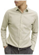 Thumbnail Chemise en coton biologique verte unie avec une coupe slim et un col à français - Image 6