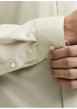 Thumbnail Chemise en coton biologique verte unie avec une coupe slim et un col à français - Image 7