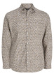 Thumbnail Chemise en coton beige à motif floral imprimé avec une coupe slim