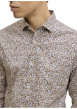 Thumbnail Chemise en coton beige à motif floral imprimé avec une coupe slim - Image 5
