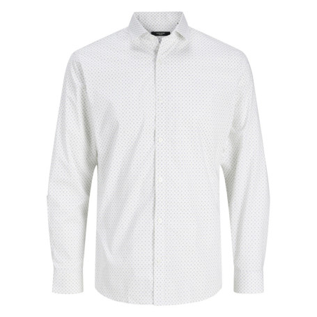 Chemise en coton blanche à motifs géométriques...