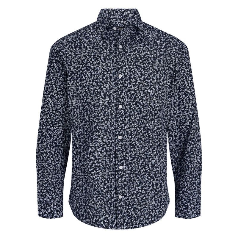 Premium By Jack & Jones - Chemise En Coton Bleu Marine à Motif Floral Imprimé Avec Une Coupe Slim - Bleu Foncé Premium By Jack & Jones - Chemise En Coton Bleu Marine à Motif Floral Imprimé Avec Une Coupe Slim - Bleu Foncé