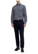 Thumbnail Chemise en coton bleu marine à motif floral imprimé avec une coupe slim - Image 3