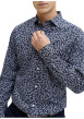 Thumbnail Chemise en coton bleu marine à motif floral imprimé avec une coupe slim - Image 5