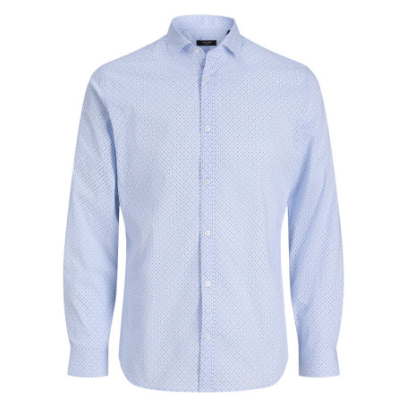 Chemise en coton bleu clair à motifs...