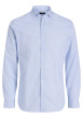 Thumbnail Chemise en coton bleu clair à motifs géométriques imprimés avec une coupe slim