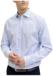 Thumbnail Chemise en coton bleu clair à motifs géométriques imprimés avec une coupe slim - Image 6