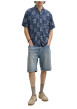 Thumbnail Chemise en coton marine à motif floral imprimé avec une coupe droite - Image 3