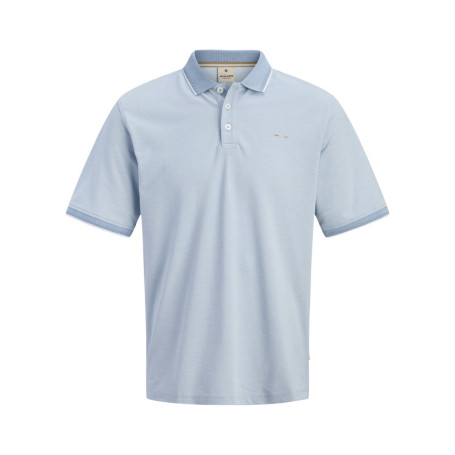 Polo bleu ciel uni en maille piquée avec une...