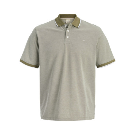 Polo olive uni en maille piquée avec une coupe...