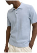 Thumbnail Polo en coton bleu ciel uni avec des manches courtes et une coupe droite - Image 6