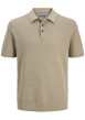Thumbnail Polo en coton beige uni avec des manches courtes et une coupe droite