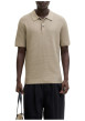 Thumbnail Polo en coton beige uni avec des manches courtes et une coupe droite - Image 2