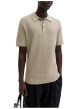 Thumbnail Polo en coton beige uni avec des manches courtes et une coupe droite - Image 3