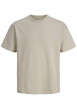 Thumbnail T-shirt beige uni basique avec une coupe droite et un col rond