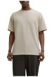 Thumbnail T-shirt beige uni basique avec une coupe droite et un col rond - Image 5