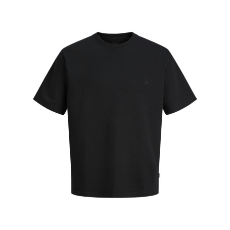 T-shirt noir uni basique avec une coupe droite...