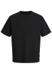 Thumbnail T-shirt noir uni basique avec une coupe droite et un col rond
