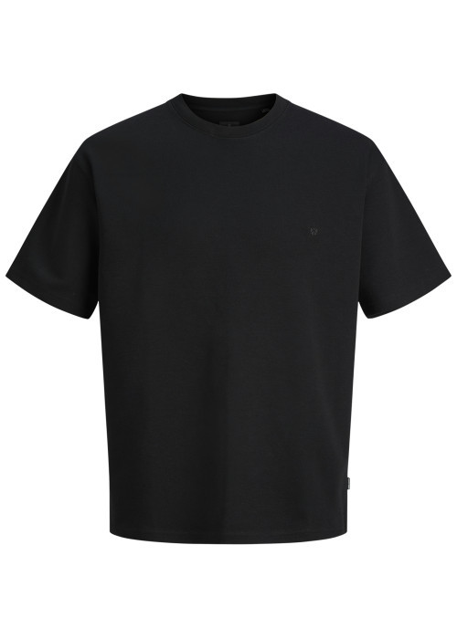 T-shirt noir uni basique avec une coupe droite...