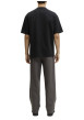 Thumbnail T-shirt noir uni basique avec une coupe droite et un col rond - Image 4