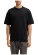 Thumbnail T-shirt noir uni basique avec une coupe droite et un col rond - Image 5