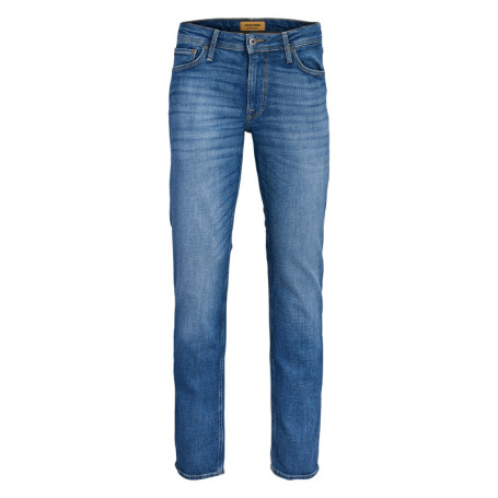Jean Clark en coton bleu indigo délavé avec une...