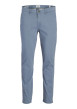 Thumbnail Pantalon chino Marco Bowie en coton vert bleu uni avec une coupe slim