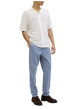 Thumbnail Pantalon chino Marco Bowie en coton vert bleu uni avec une coupe slim - Image 3