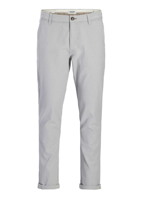 Pantalon chino Marco Fury en coton gris clair uni avec une coupe slim