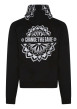 Thumbnail Pull noir à motifs avec une coupe droite à capuche et à manches longues - Image 2