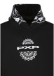 Thumbnail Pull noir à motifs avec une coupe droite à capuche et à manches longues - Image 3