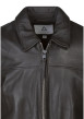 Thumbnail Blouson en cuir de mouton marron uni avec une coupe droite et un col à revers - Image 3