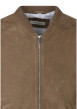 Thumbnail Blouson en cuir de mouton beige uni avec une coupe droite et un col rond - Image 3