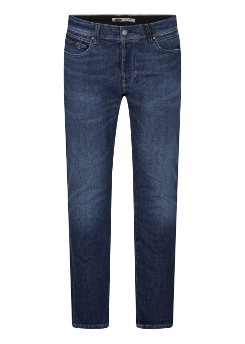 Jean Rope Reg en coton bleu foncé uni avec une coupe droite