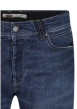 Thumbnail Jean Rope Reg en coton bleu foncé uni avec une coupe droite - Image 3