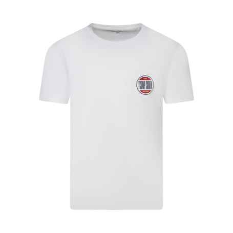 T-shirt en coton blanc uni avec une coupe...