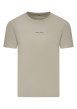 Thumbnail T-shirt en coton beige uni avec une coupe droite et un col rond