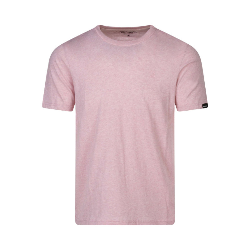 Teddy Smith - T-shirt Rose Uni à Logo Avec Une Coupe Droite Et Un Col Rond - Rose Teddy Smith - T-shirt Rose Uni à Logo Avec Une Coupe Droite Et Un Col Rond - Rose