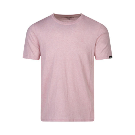 T-shirt rose uni à logo avec une coupe droite...