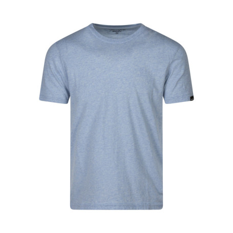 T-shirt bleu uni coupe droite avec un col rond...