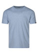 Thumbnail T-shirt bleu uni coupe droite avec un col rond et des manches courtes
