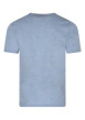 Thumbnail T-shirt bleu uni coupe droite avec un col rond et des manches courtes - Image 2
