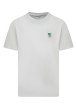 Thumbnail T-shirt en coton blanc à imprimé avec une coupe droite et un col rond