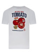 Thumbnail T-shirt en coton blanc uni avec une coupe droite et un imprimé dans le dos - Image 2