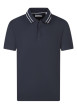 Thumbnail Polo en coton bleu foncé uni avec une coupe droite et un col boutonné