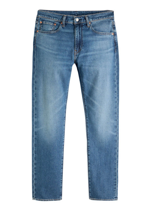 Jean 502® en coton bleu uni à coupe droite pourvu du patch de la marque