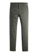 Thumbnail Pantalon chino kaki à coupe slim pourvu du patch de la marque